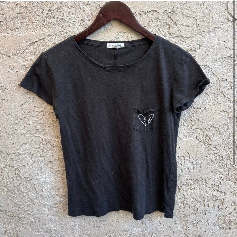 Rag & Bone Embroidered Broken Heart Tee XXS